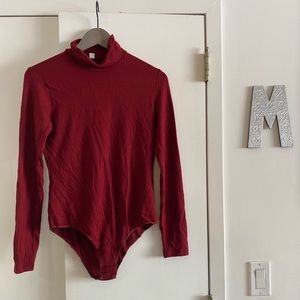 Uniqlo Red Thermal Turtleneck Bodysuit Heat Tech